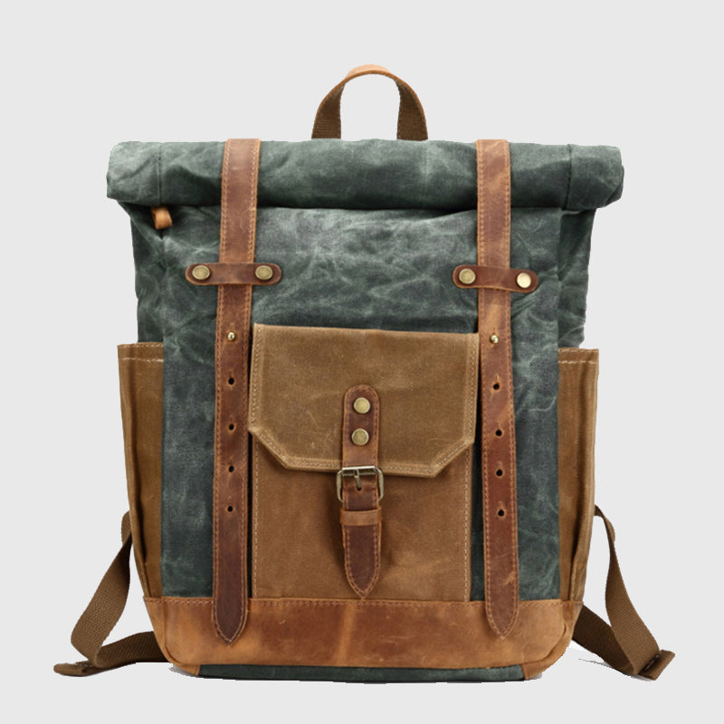canvas and leather computer backpack The Zeramisia Vintage Original Backpack 15" Laptop Backpack – Camel Mountain