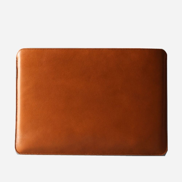 coffee Aspen Leather Laptop Sleeve bag